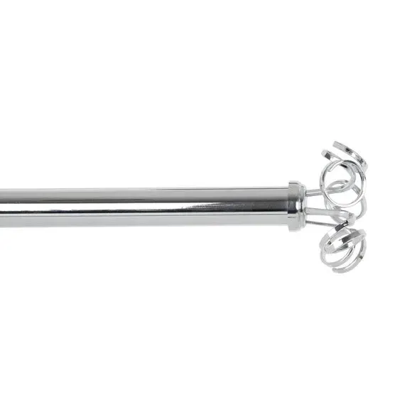 Extendable Curtain Pole with Eyelet - Silver, Metal