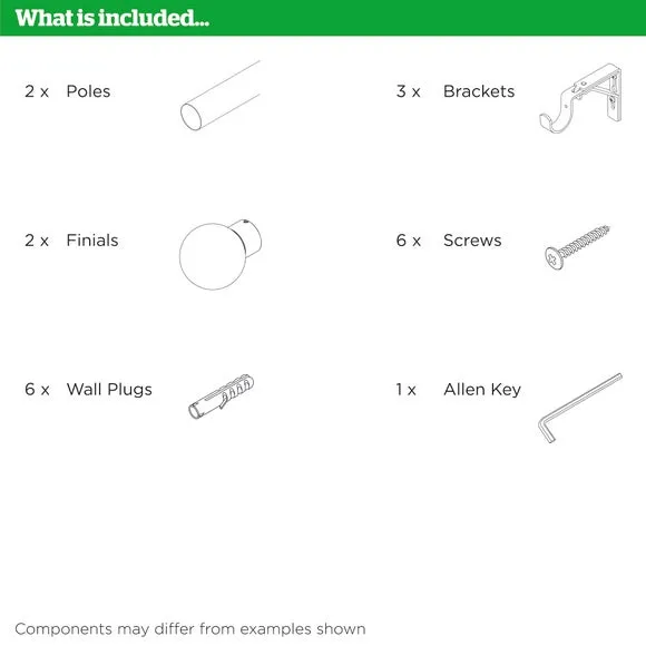 Extendable Curtain Pole with Eyelets - Blue