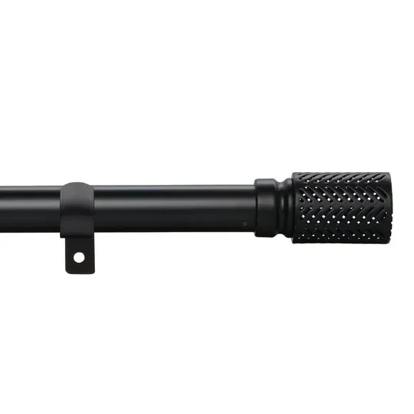 Extendable Curtain Pole with Finial - Black, Metal