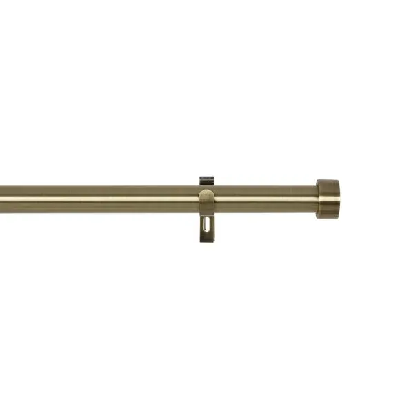 Extendable Curtain Pole with Finials - Antique Brass, Metal