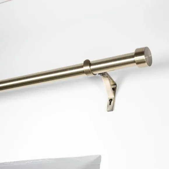Extendable Curtain Pole with Finials - Antique Brass, Metal image