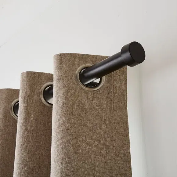 Extendable Curtain Pole with Finials - Black, Metal