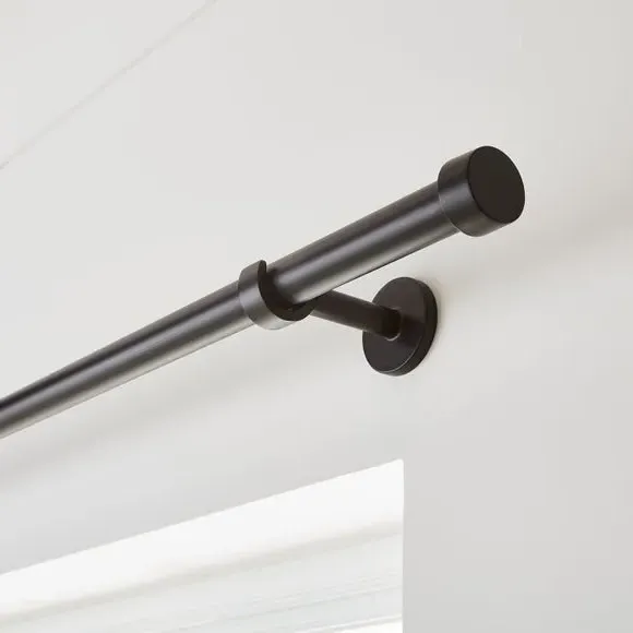 Extendable Curtain Pole with Finials - Black, Metal