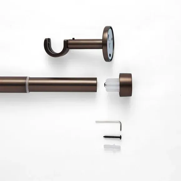 Extendable Curtain Pole with Finials - Bronze, Metal