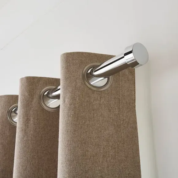Extendable Curtain Pole with Finials - Chrome, Metal