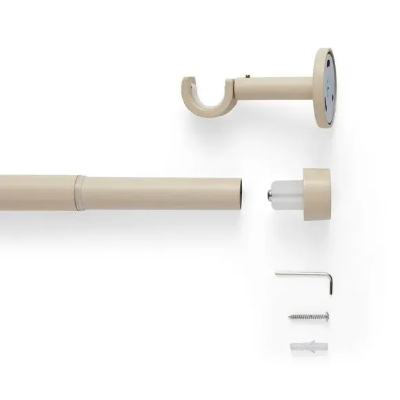 Extendable Curtain Pole with Finials - Natural, Metal
