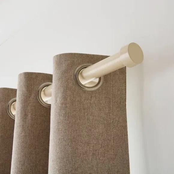 Extendable Curtain Pole with Finials - Natural, Metal