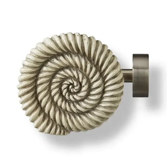 Extendable Curtain Pole with Finials - Silver, Metal