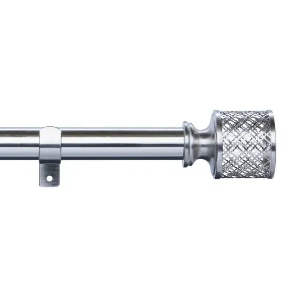 Extendable Curtain Pole with Finials - Silver, Metal image