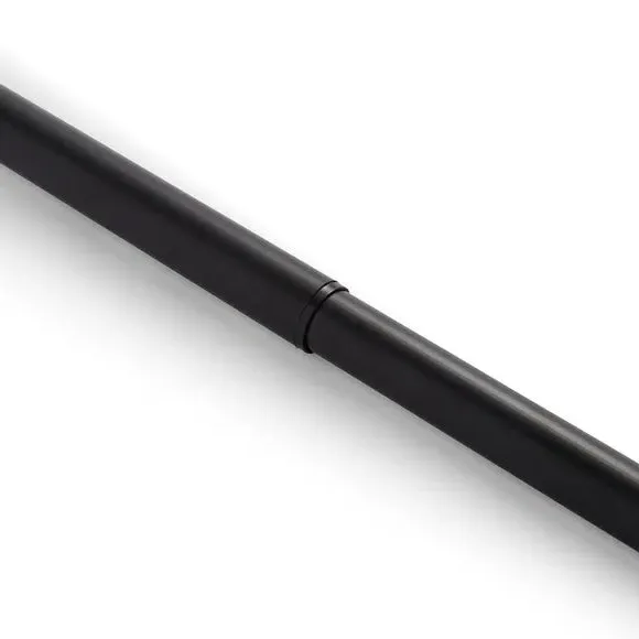 Extendable Curtain Pole with Flute Finial - Black
