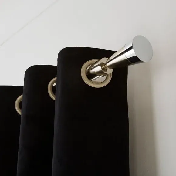 Extendable Curtain Pole with Flute Finial - Steel