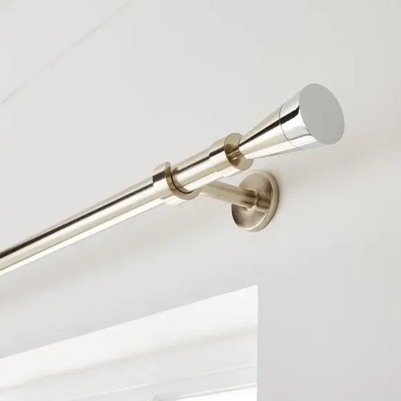 Extendable Curtain Pole with Flute Finial - Steel