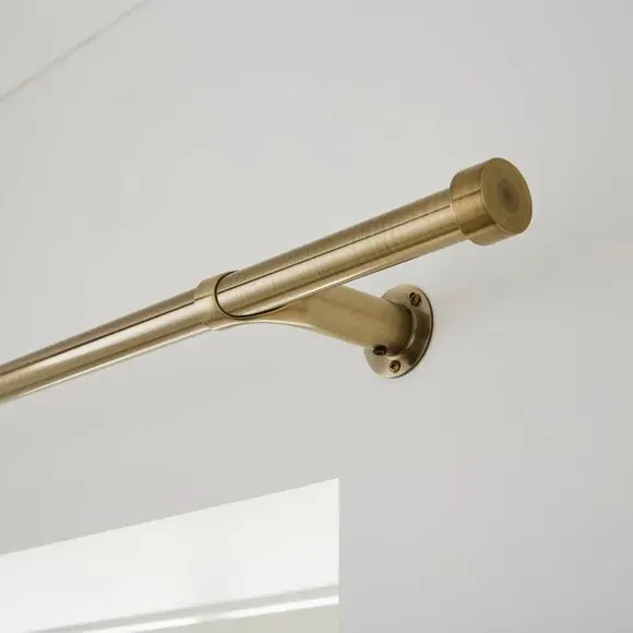 Extendable Curtain Pole with Light Block - Antique Brass image