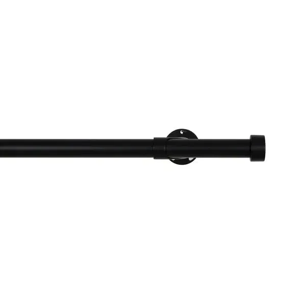 Extendable Curtain Pole with Light Block - Black