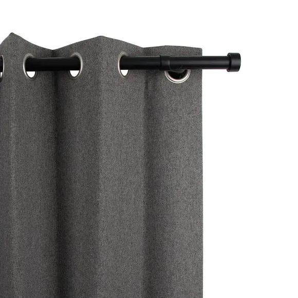 Extendable Curtain Pole with Light Block - Black