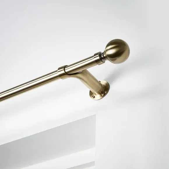 Extendable Curtain Pole with Light Block - Brass