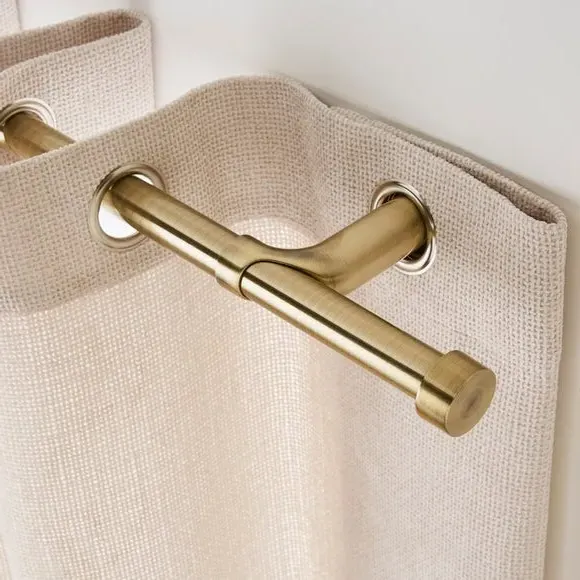 Extendable Curtain Pole with Light Block - Brass