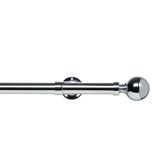 Extendable Curtain Pole with Light Block - Chrome