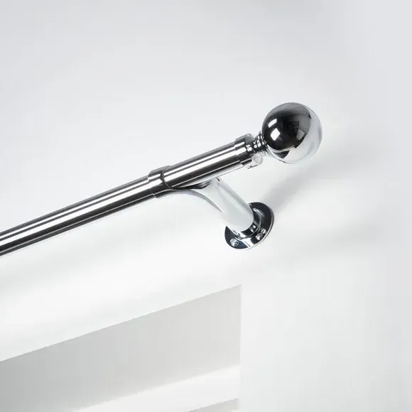 Extendable Curtain Pole with Light Block - Chrome
