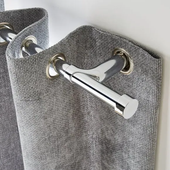 Extendable Curtain Pole with Light Block - Chrome