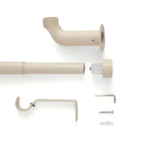 Extendable Curtain Pole with Light Block - Natural