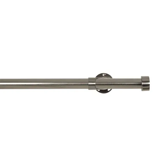 Extendable Curtain Pole with Light Block - Satin Steel