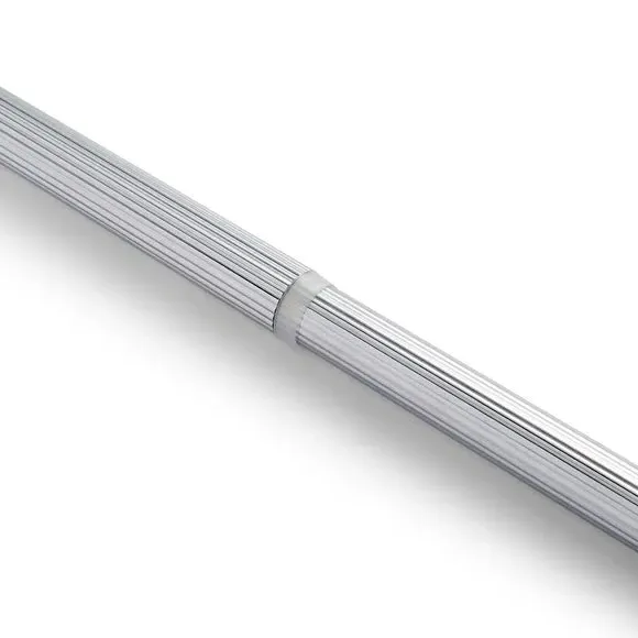 Extendable Curtain Pole with Ribbed Detail - Chrome