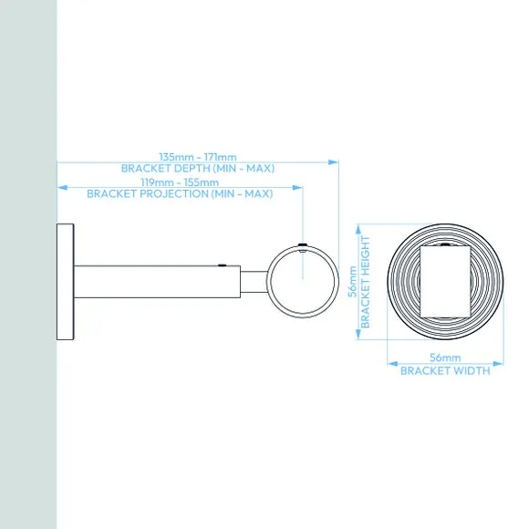 Extendable Curtain Pole with Ribbed Detail - Chrome