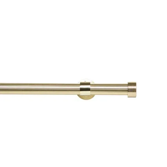Extendable Curtain Pole with Ribbed Detail - Gold