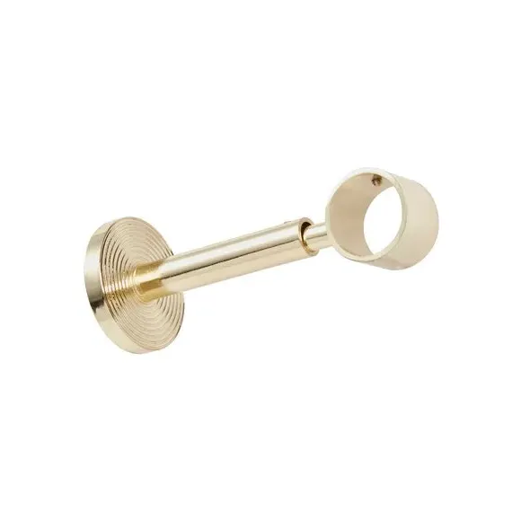 Extendable Curtain Pole with Ribbed Detail - Gold