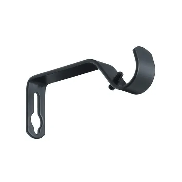 Extendable Curtain Pole with Rings - Black, Metal