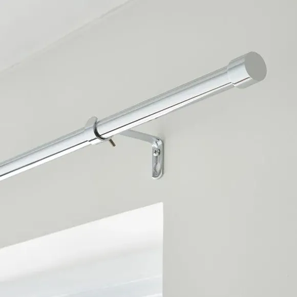 Extendable Curtain Pole with Stud Finial - Chrome