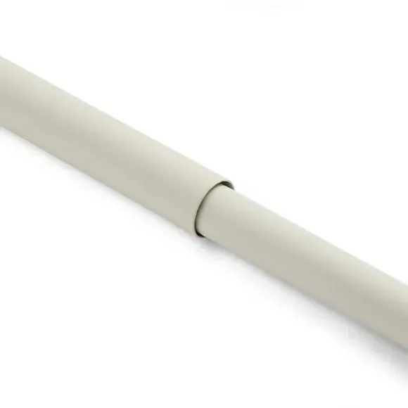 Extendable Curtain Pole with Stud Finial - White