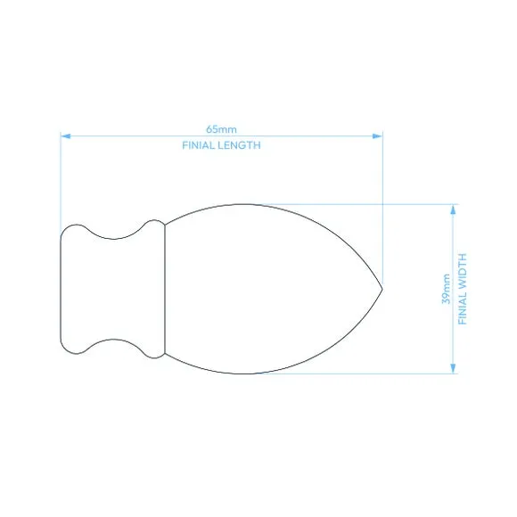 Extendable Curtain Pole with Teardrop Finial - Steel