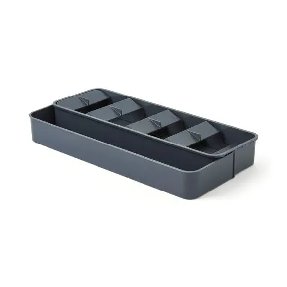 Extendable Cutlery Drawer Organiser - Black, Silicone