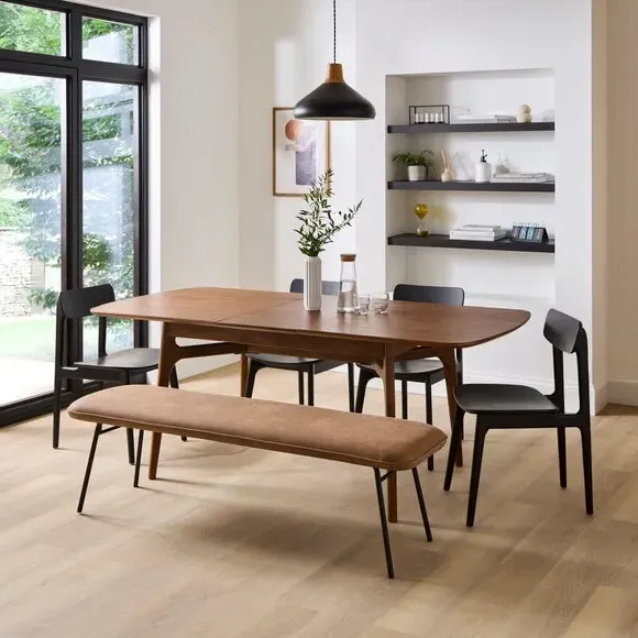 Extendable Dining Table 6-8 Seater - Dark Wood image
