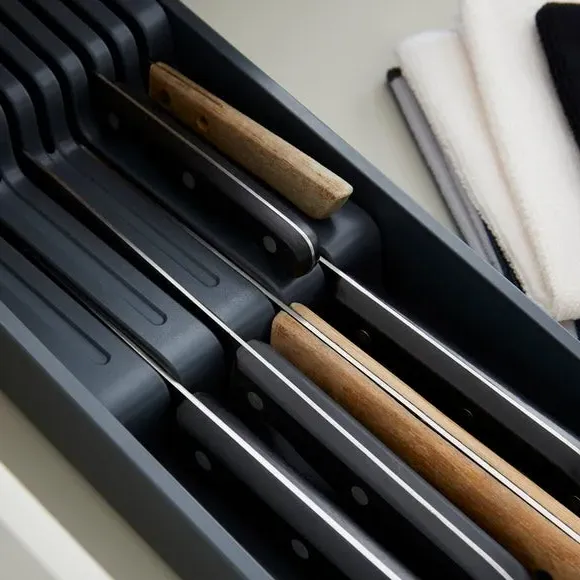Extendable Drawer Organizer for Knives - Black