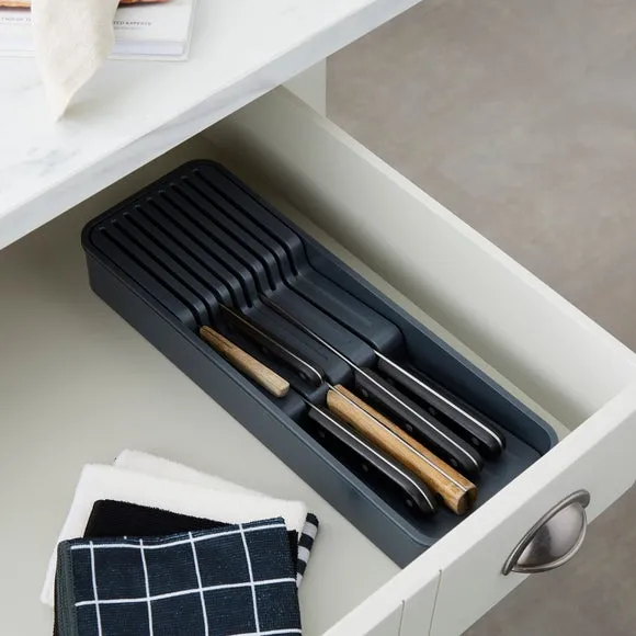 Extendable Drawer Organizer for Knives - Black image