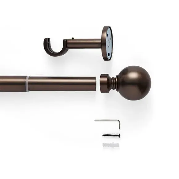 Extendable Eyelet Curtain Pole - Bronze, Metal