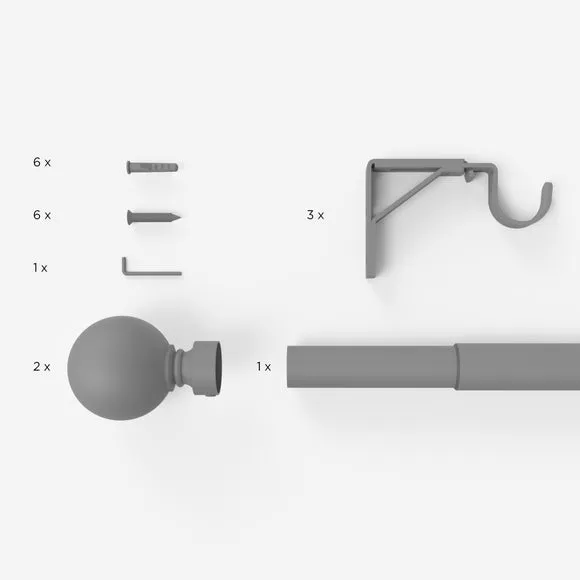 Extendable Eyelet Curtain Pole - Chrome, Metal