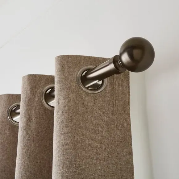 Extendable Eyelet Curtain Pole - Gunmetal, Metal