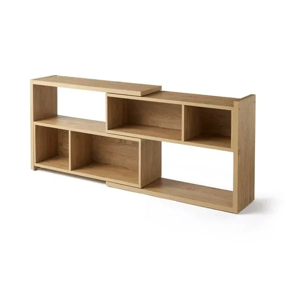 Extendable Low Bookcase - Oak Effect
