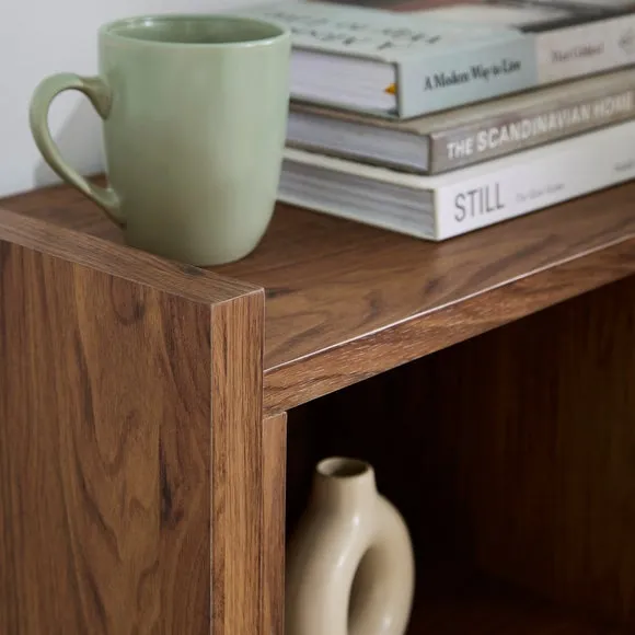 Extendable Low Bookcase - Walnut Effect