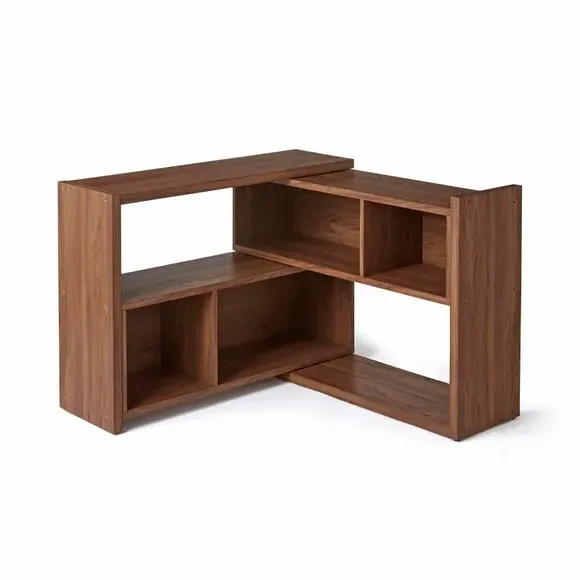 Extendable Low Bookcase - Walnut Effect