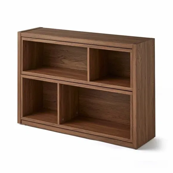 Extendable Low Bookcase - Walnut Effect