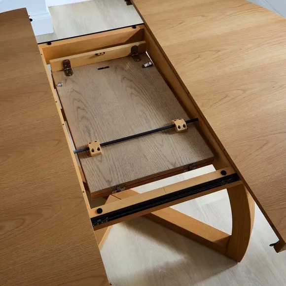 Extendable Round Dining Table - Dark Wood