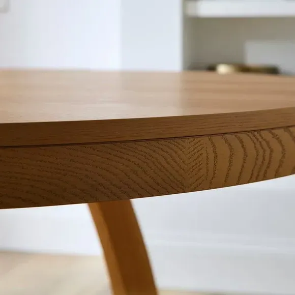 Extendable Round Dining Table - Dark Wood
