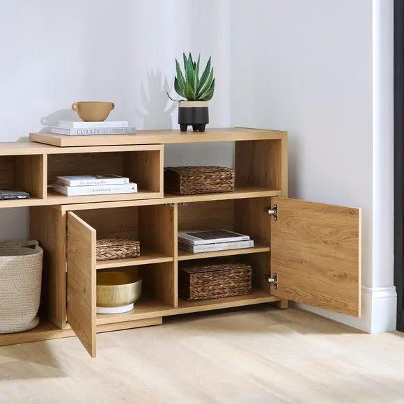Extendable Sideboard with Storage - Oak Effect