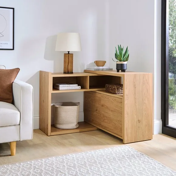 Extendable Sideboard with Storage - Oak Effect image