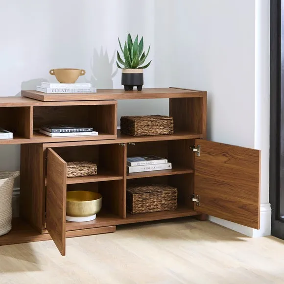 Extendable Sideboard with Storage - Walnut Effect